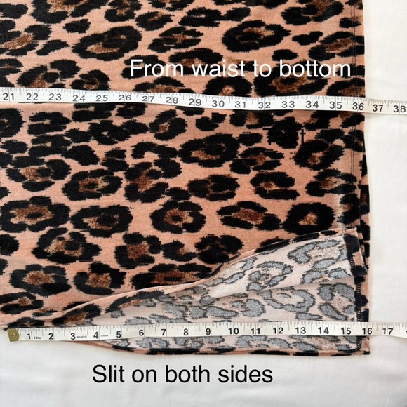 TAYLOR Women's Leopard Animal Print Velvet Maxi Slip Dress with Slits Size 10 - Picture 7 of 9